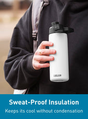 CamelBak Chute Mag in use held by hand demonstrating easy one-handed sip while active