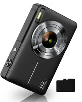 CAMKORY front view of black camera showing compact design and portability benefit