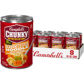Campbell’s Chunky front packaging showing full case and convenience