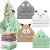 CandyHome hooded towels front view showing set and soft plush benefit