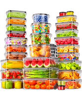 Canfanni front of set showing all containers and lids for organized meal prep