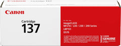 Canon 137 front packaging showing product and compatibility information for reliability