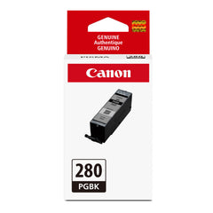 Canon PGI-280 front view showing cartridge and crisp text benefit