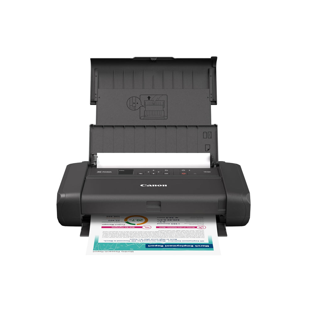 Canon PIXMA TR160 front view showing compact design and quick setup benefit