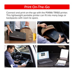 Canon PIXMA TR160 side profile highlighting slim portable build for travel
