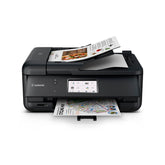 Canon PIXMA TR8620a front view showing compact all-in-one functionality and workspace saving