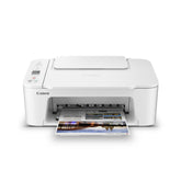 Canon PIXMA TS3720 front view showing compact white design and accessible tray