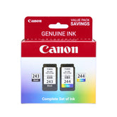 Canon genuine ink value pack front packaging showing product and compatibility benefits