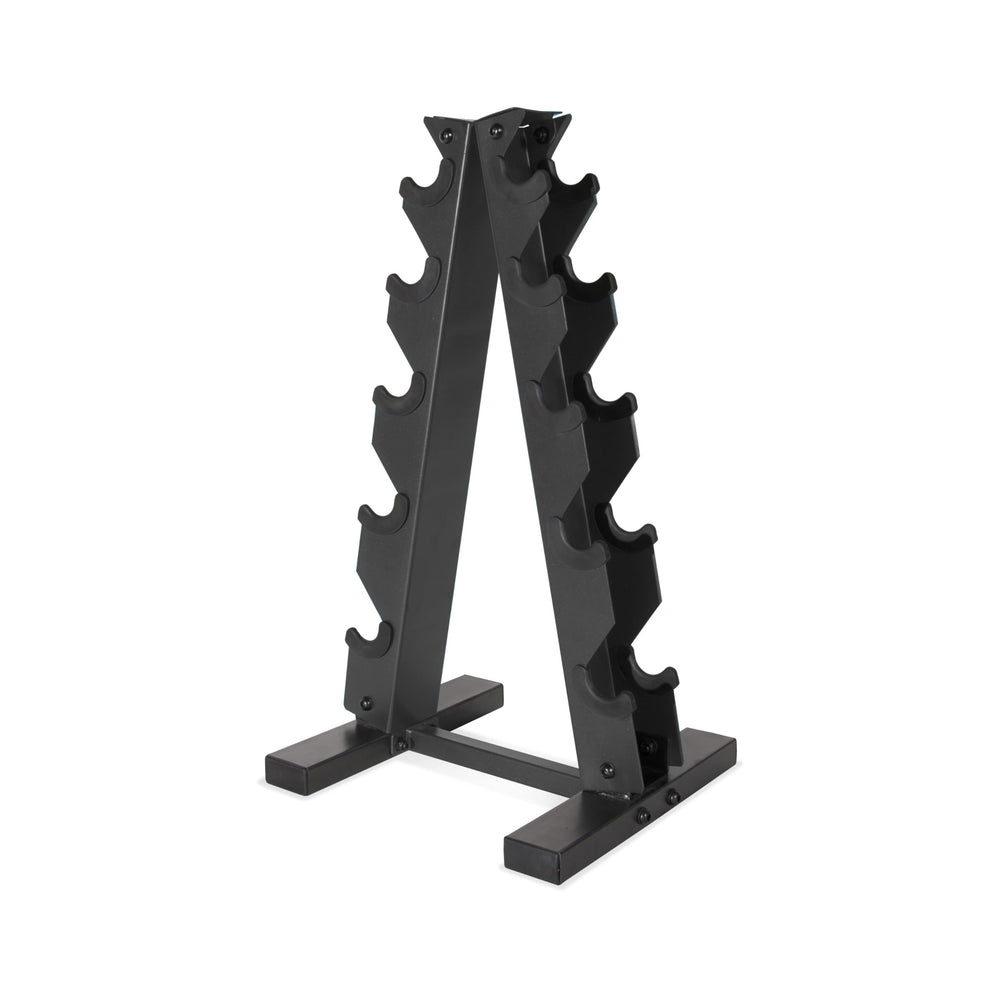 CAP A-Frame dumbbell rack front view showing compact storage and easy access
