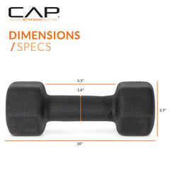 CAP dumbbells in use during overhead press showing functional form and control