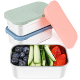 Caperci front view of 3-pack showing compact containers and lids, ideal for meal prep