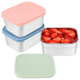 Caperci three 10oz containers front view showing compact set, durable storage