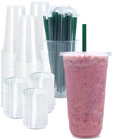 Cappatua front packaging showing 32 oz cups and included lids and straws, convenient bulk savings