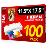 CAREGY front pack of 100 laminating sheets showing quantity and size benefits