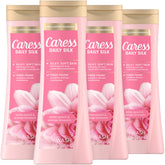 Caress front label showing scent and benefits for fragrant showers