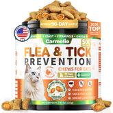Carmelie front packaging showing jar and 500 chews for easy supply