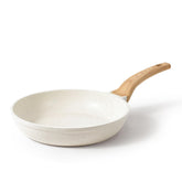 CAROTE cream white skillet front view showing sleek design and easy cooking