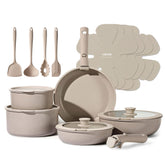 CAROTE full 19-piece set displayed, ideal for compact kitchens