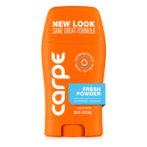 Carpe front packaging showing Fresh Powder scent and benefit of long‑lasting protection
