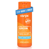 Carpe front packaging showing white jasmine scent and talc-free benefit