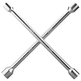 CARTMAN front view of 4-way lug wrench showing cross shape and sockets for quick use