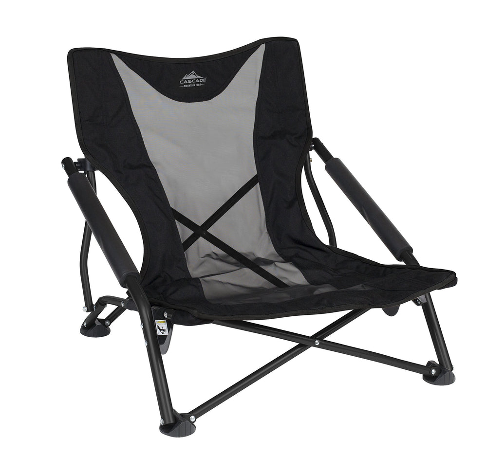 Cascade Mountain Tech front view showing compact low-profile seat and stable stance
