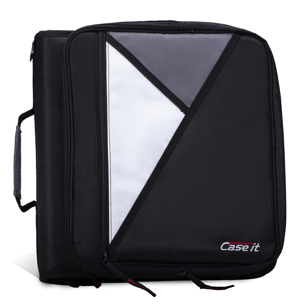 Case-it front view showing zippered binder and pockets for quick organization