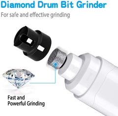 Casfuy close-up of diamond drum bit delivering smooth finish to nails benefit