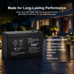 Casil CA1270 side label detail showing 12V 7Ah specs and compatibility
