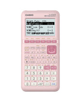 Casio fx-9750GIII front view in pink showing screen and keys for easy identification