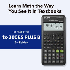 Casio display close-up showing Natural Textbook Display for easier equation reading