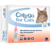 Catego front packaging showing six month supply and cat protection benefits