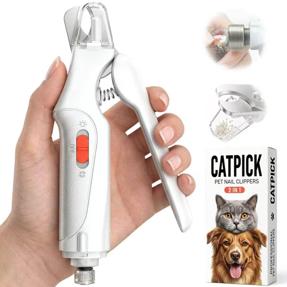 CATPICK front view showing full 2-in-1 clippers and grinder for quick grooming