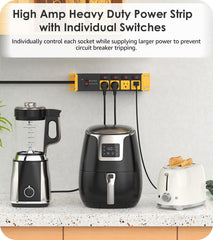 CCCEI wide-spaced outlets close-up fits bulky plugs and adapters safely
