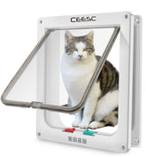 CEESC front view of x-large cat door showing frame and flap, durable entry benefit