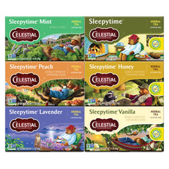 Celestial Seasonings front box showing branding and sleep blend benefit