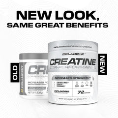 Close-up scoop of Cellucor creatine powder highlighting fine micronized texture