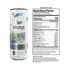 CELSIUS pouring into glass with fizz showing refreshing carbonation benefit