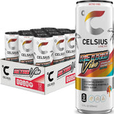 CELSIUS front can showing Retro Vibe branding and slim 12 fl oz benefit