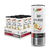 CELSIUS front packaging showing 12-pack and refreshing benefit