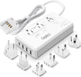 Ceptics front panel showing outlets and ports for versatile travel charging