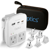 Ceptics front view showing ports and plugs for quick device charging