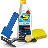 Cerama Bryte front packaging showing complete 6-piece kit for spotless cooktops