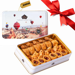 Çerez Pazarı embossed tin front view showing elegant gift packaging and premium appeal