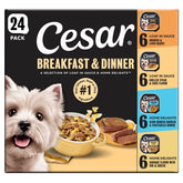 Cesar front packaging showing 24-count variety pack and convenience