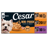 Cesar front packaging showing variety pack and portion convenience