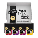 Cesar front tray packaging showing variety pack with clear branding and convenience