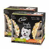Cesar front packaging showing chicken topper multipack and convenient servings