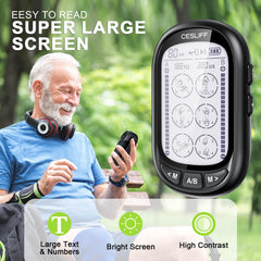 CESLIFF device in use on back and shoulder demonstrating hands-free convenience