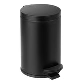 Cesun front view of black bathroom trash can showing compact profile and discreet design benefit